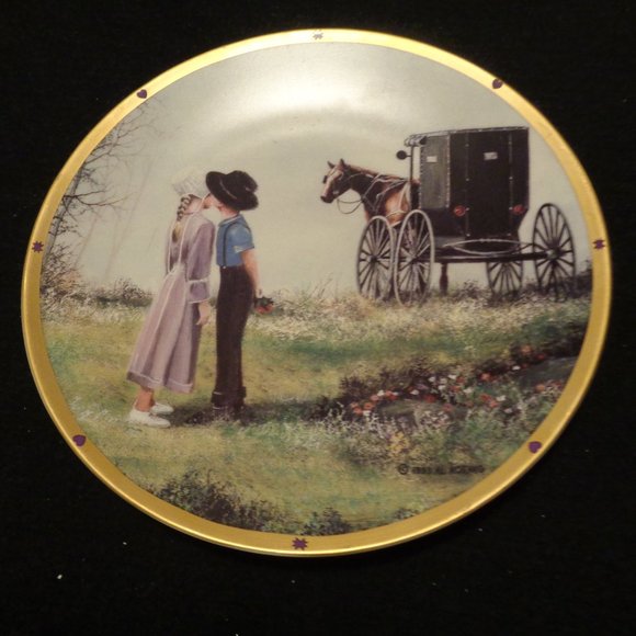LENOX AMISH CHILDREN PLATE, VINTAGE FROM PLAIN FOLK COLLECTION - Picture 2 of 3